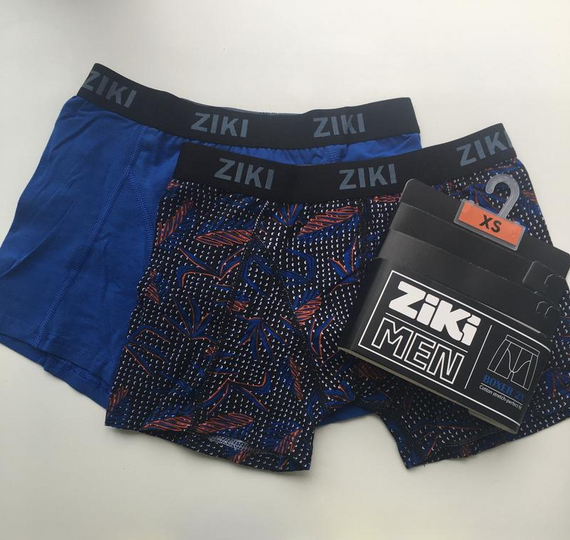 Набір чоловічих трусів боксерів ZIKI MEN 2 шт в наборі, розмір ХS, темно-блакитний, квітковий