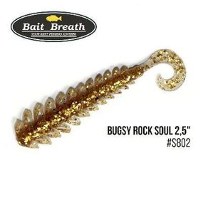 Силіконова приманка, Їстівний силікон Bait Breath BUGSY 2,5" Rock Soul (12 шт.) (S802 Clear／Gold)