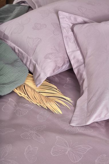 Постільна білизна Limasso Jacquard Ranforse 200 х 220 см Kelebek Violet | Зображення 1