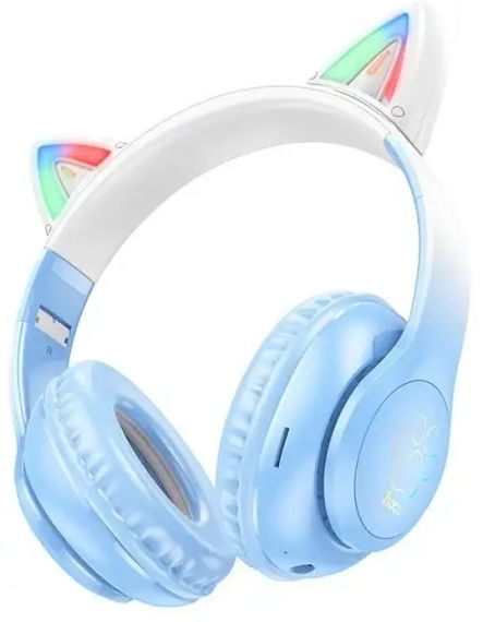 Навушники накладні HOCO W42 Cat Ears over-ear BT headphones BT5.3 Crystal Blue