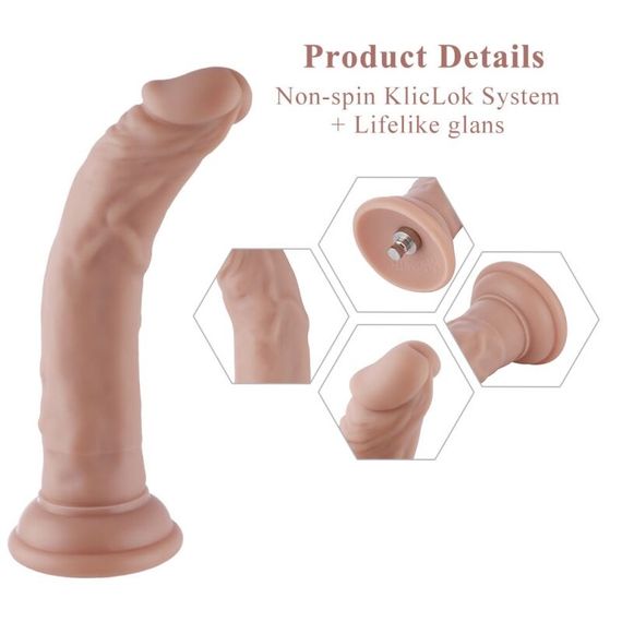 Реалістичний фалоімітатор для секс-машин Hismith 7.5″ Flexible Silicone Dildo, система KlicLok | Зображення 1
