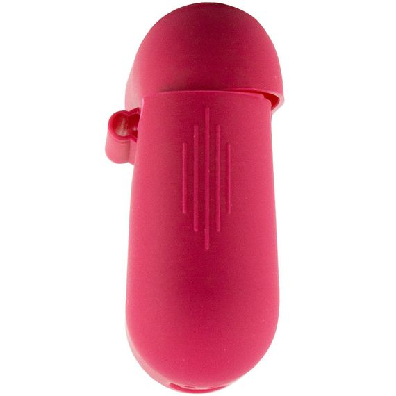 Силиконовый футляр New с карабином для наушников Airpods 1/2 Красный / Rose Red | Зображення 3