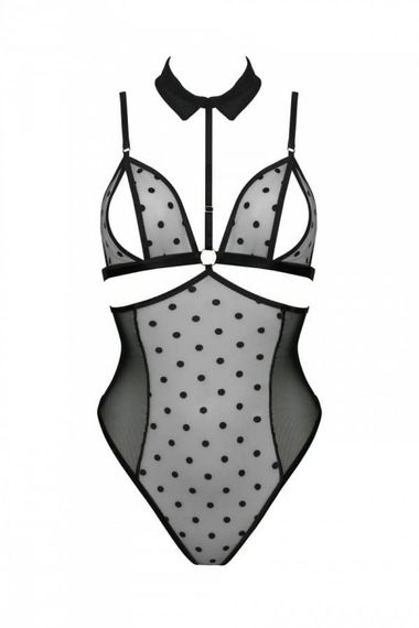 Боді Passion Dominica Body Бежево-чорне 2XL/3XL | Зображення 7