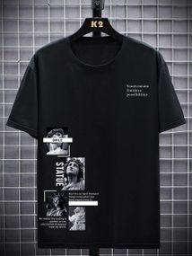 Футболка чоловіча з принтом повсякденна L Чорний