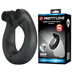 Эрекционное вибро кольцо Pretty Love - DAHLIA Vibrant Penis Ring BLACK, BI-210324 sexstyle