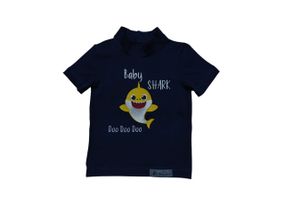 Футболка дитяча трикотажна темно-синій з вишивкою акуляченя BABY SHARK 104