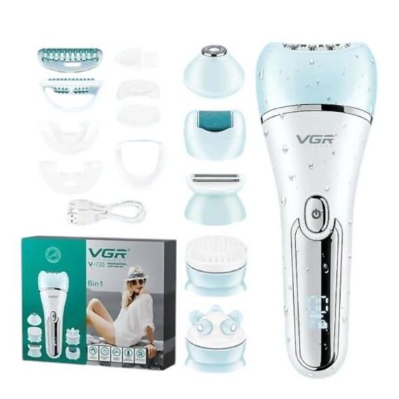 Эпилятор 6 в 1 6 насадок VGR V-733 Голубой