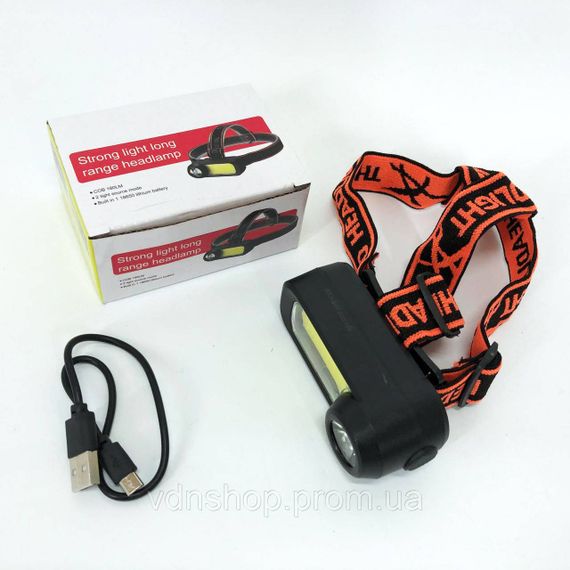 Головний ліхтар акумуляторний світлодіодний потужний WH-1707-XPE+COB, Компактний налобний ліхтар LR-29 | Зображення 9