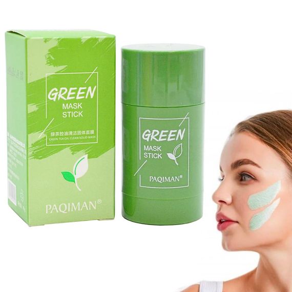 Маска стік для обличчя з глиною та екстрактом зеленого чаю / Глиняна маска від чорних цяток / Стік для звуження пор