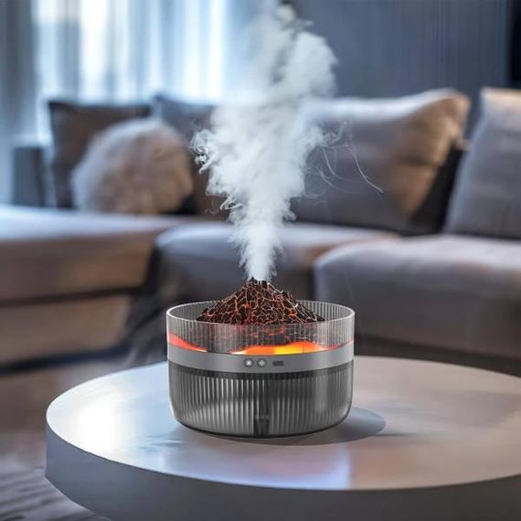 Зволожувач повітря-нічник Вулкан Volcano Humidifier Чорний