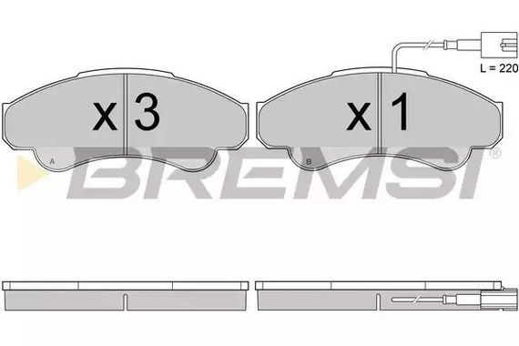 Колодки передні гальмівні Jumper/Ducato/Boxer 02- (1.8t), Bremsi (BP2998) | Зображення 1