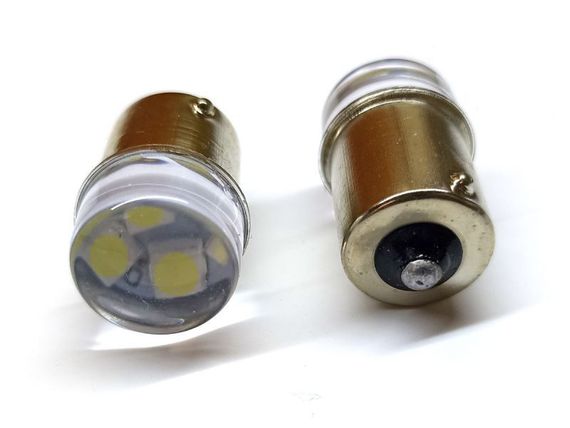Світлодіодна лампа AllLight T25 9 діодів 2835SMD BA15S 24V WHITE прозора лінза | Зображення 2