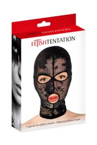 Фетишная кружевная маска от Fetish Tentation Cagoule en resille a motifs sexstyle