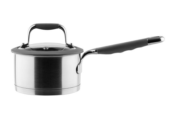 Кухонний ковш Vinzer Profi 50180, 1.1 л, 14 см, з нержавіючої сталі з кришкою, для всіх типів плит | Зображення 1