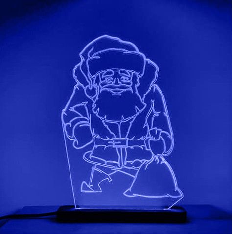 Акриловий світильник-нічник Святий Миколай синій tty-n000016