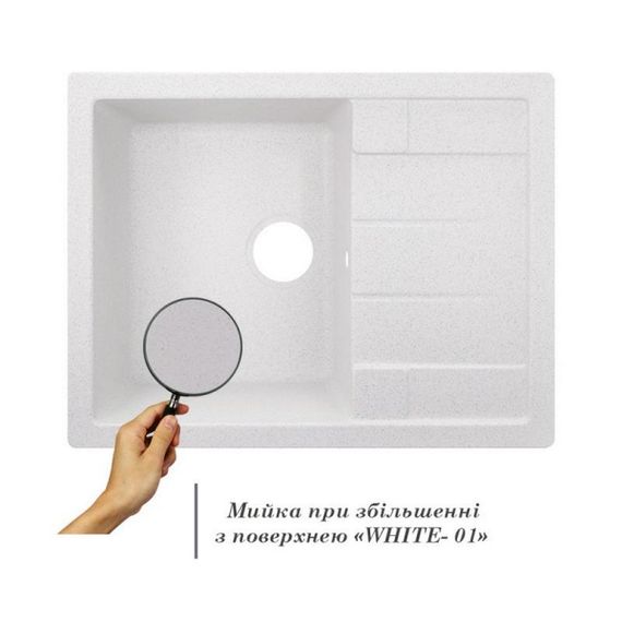 Кухонна мийка Lidz 650x500/200 WHI-01 (LIDZWHI01650500200) | Зображення 2