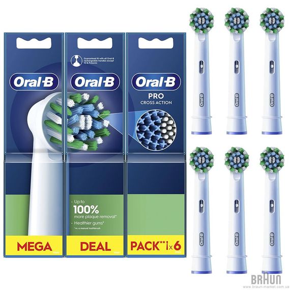 Насадки для електричної зубної щітки BRAUN Oral-B Cross Action EB50RX (6)