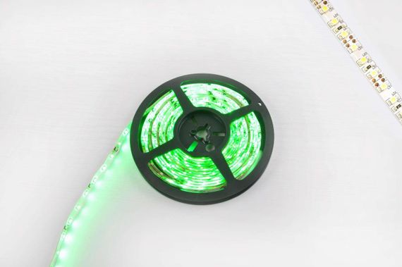 Лента светодиодная SMD 3528 зеленая, влагостойкая 60 крист/1м бухта 5м