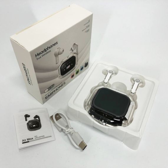 Беспроводные вакуумные наушники TWS с LED дисплеем, влагозащита IPx4 Bluetooth 5.4 с кейсом. Цвет: белый | Зображення 3