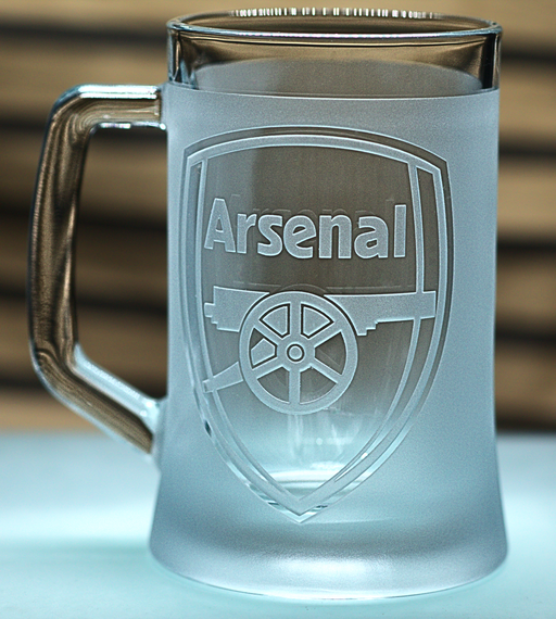 Пивной бокал 670 мл ФК Арсенал Arsenal с гравировкой подарок для фаната футбольная кружка | Зображення 2