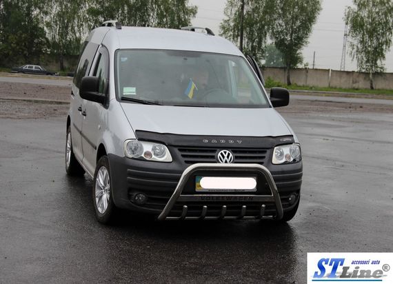 Кенгурятник WT003 (нерж) 60мм, без надписи для Volkswagen Caddy 2004-2010 гг | Зображення 5
