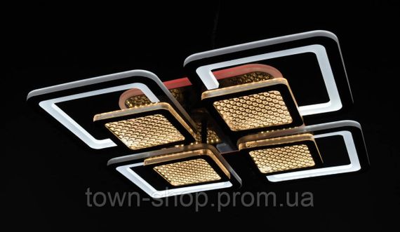 Люстра потолочная LED с пультом A2727/4-RGB-bk Черный 9х42х42 см. | Зображення 9