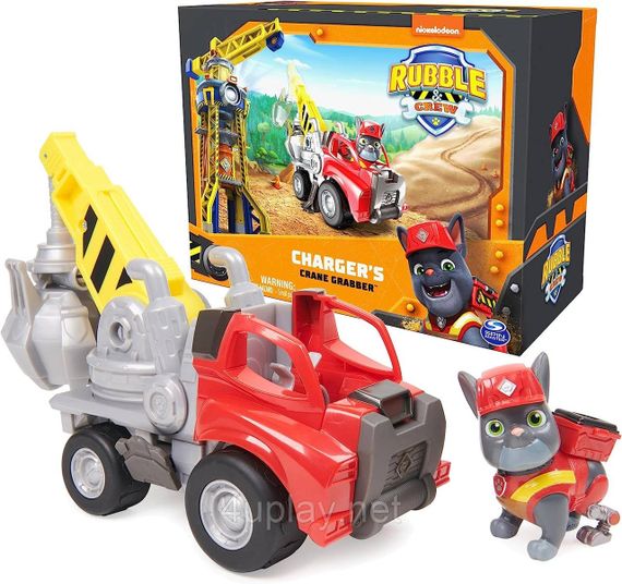 Щенячий патруль Крепыш и команда Кран с захватом Чарджера Paw Patrol Rubble & Crew Charger’s Crane Grabber