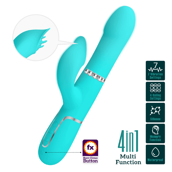 Вібромасажер із поступальним рухом серії Pretty Love - Falin Twinkled Tenderness Green 7 vibration functions 4 rolling Sex Aura | Зображення 1