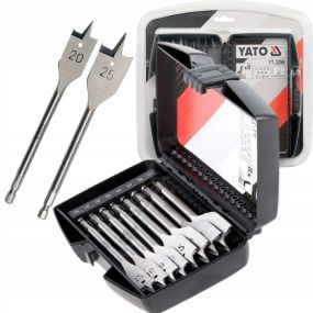 Набір свердел перове хвостовик 6 граней 1/4" Ø=12-32 мм l=152 мм 8 штук YATO-3259