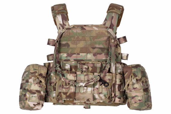 Плитоноска 2E Tactical , Тип 1, з кишенями для бічного захисту і підсумками, Молле, камуфляж (2E-MILPLACARR1-MC) | Зображення 6