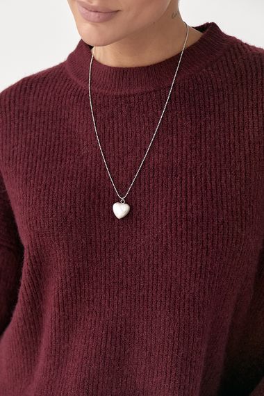 В'язана тепла однотонна кофта - бордо цвет, ONE SIZE (є розміри) | Зображення 3