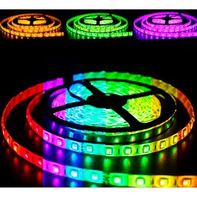 Цветная LED лента негерметичная 12V 14.4W 5050 WHITE PCB RGB IP20 1m (BY-024/30)