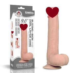 Фалоімітатор 9'' Sliding Skin Dual-layer Dong Sex Aura