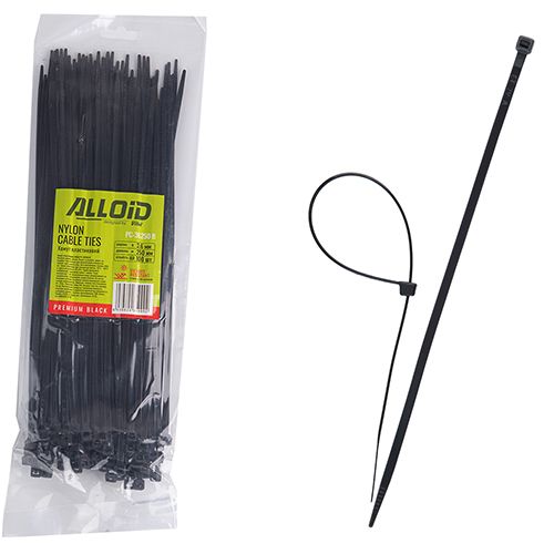Хомут пластиковий Alloid 3.6 х 250 100 шт./уп. чорний