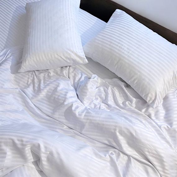 Комплект постільної білизни Євро MakSon Elegant White, страйп-сатин, 100% бавовна (012-1200220С) | Зображення 4