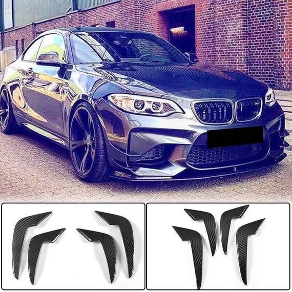 Накладки на передній бампер (для F87 M2, Карбон) для BMW 2 серія F22/23 2014-2021 рр