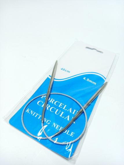 Спиці кругові 40см 5мм для ручного в'язання полегшені Porcelain circular | Зображення 1