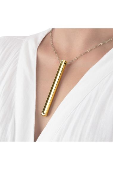 Вибропуля на цепочке Le Wand NECKLACE VIBE, металлическая, золотая sexstyle