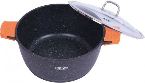Кастрюля с антипригарным покрытием Bohmann BH 7350-32 MRB с двойным дном из литого алюминия каструля з кришкою | Зображення 2