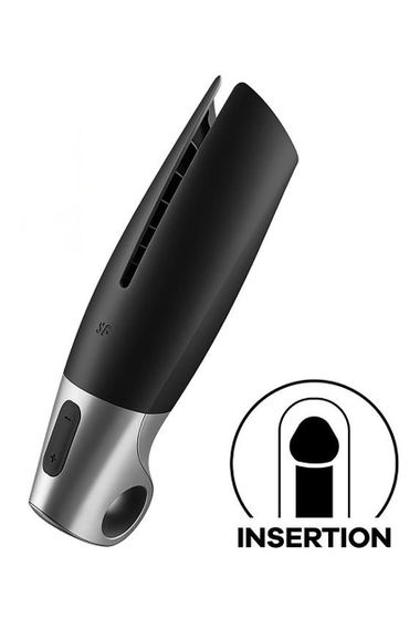Смарт-мастурбатор Satisfyer Power Masturbator для використання на верхній половині пінису, чорний Sex Aura | Зображення 1