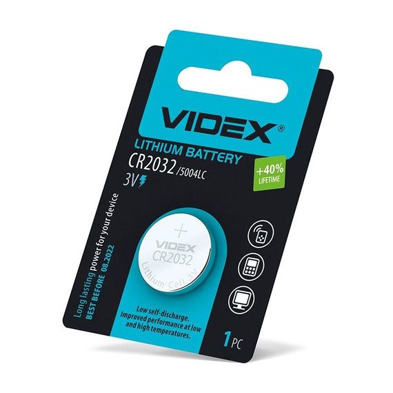 Батарейка літієва Videx CR2032 1шт BLISTER CARD | Зображення 1