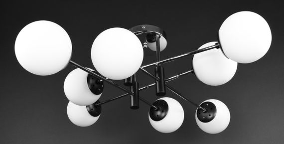 Люстра стельова на 8 лампочок 27207 Чорний 26х83х83 см. | Зображення 2