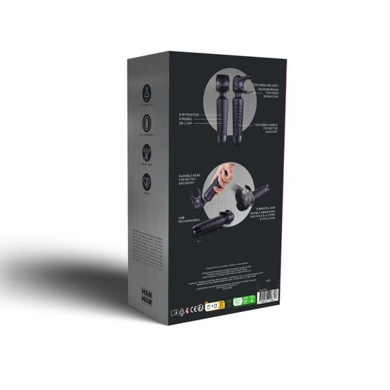 Мастурбатор-вібромасажер Manwan MAN.WAND EVO Black Plum, чудово для пар, вібромінет Sex Aura | Зображення 6