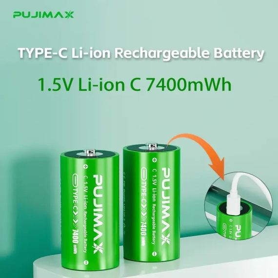 PUJIMAX 1.5V C 7400mWh Акумуляторна літій-іонна батарея високої ємності | Зображення 1