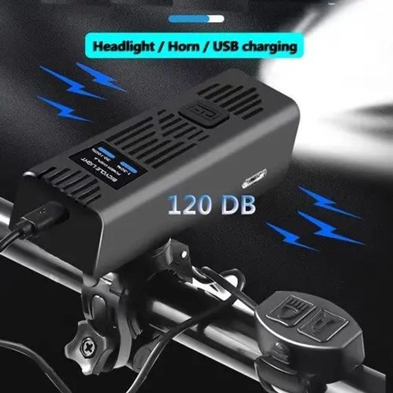 Велофонарь с аккумулятором и зарядным устройством MT-007-T6 450Lum, Фара велосипедная передняя BG-84 | Зображення 1