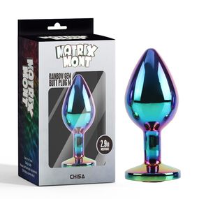 Анальна пробка різнокольорова CHISA MATRIX MONT з різнобарвним каменем, розмір M Sex Aura
