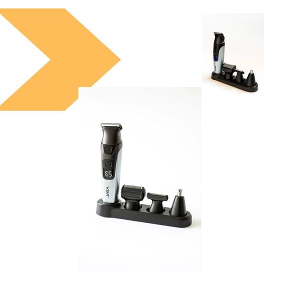 Набір для стрижки VGR 4 в 1 V-634 SILVER з LED Display та 4 насадками (47861-V-634_706) | Зображення 3