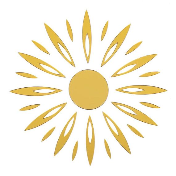 Дзеркальний декор акриловий самоклеючий золото, 25шт (D) SW-00002522