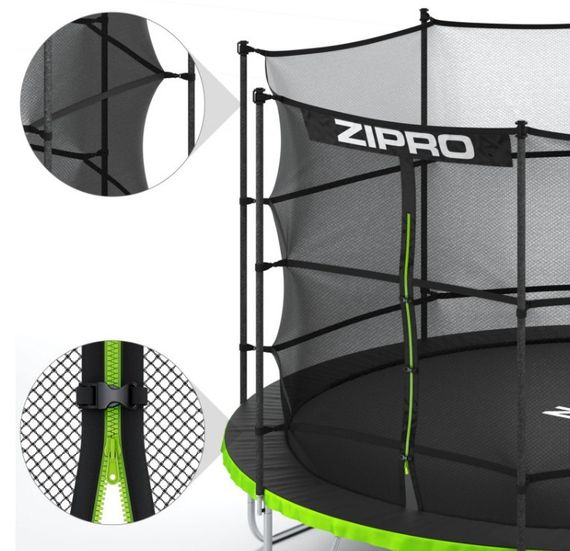 Батут із внутрішньою сіткою Zipro Jump Pro 6 футів 183 см чорно-зелений (5902659843166) | Зображення 3