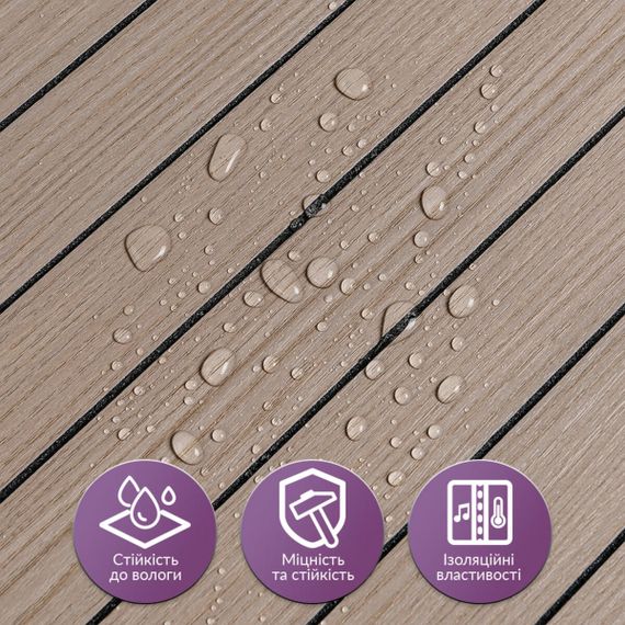 Покриття вінілове самоклеюче 3D рейки 600х600х2,8мм Тік горіховий SW-00002202 | Зображення 3